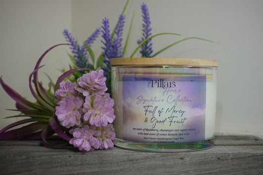 Full of Mercy & Good Fruit Candles (Pillar 5)
